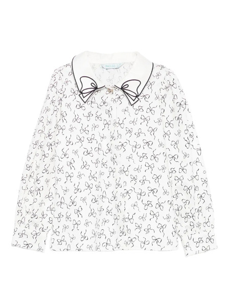  Abel & Lula Bow-pattern Shirt - White 
