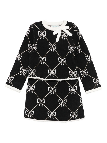  Abel & Lula Bow-pattern Tracksuit (set Of Two) - Black 