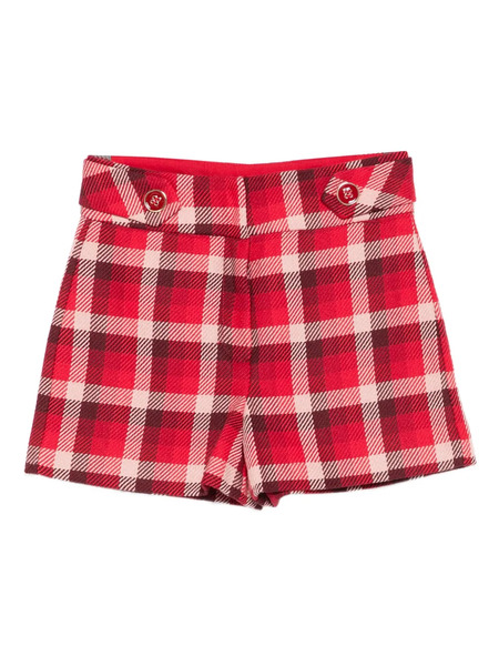  Abel & Lula Checked Buttoned Shorts - Red 