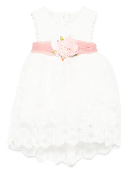  Abel & Lula Embroidered Tulle Dress - White 