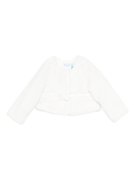  Abel & Lula Faux-fur Flower-embellished Jacket - White 