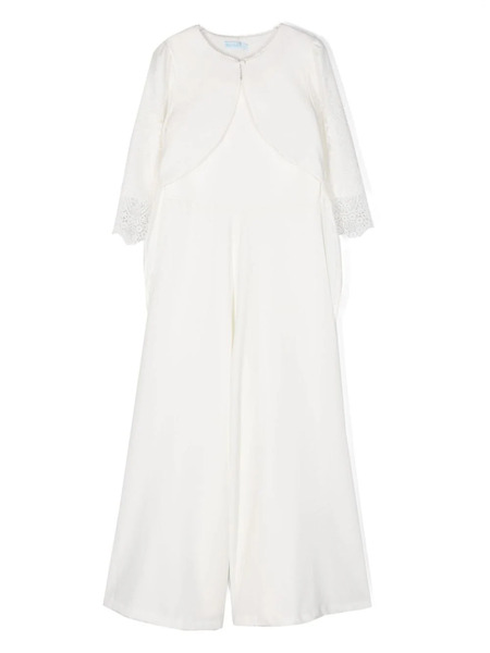  Abel & Lula Floral-appliqué Jumpsuit Set - White 
