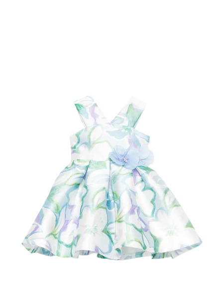  Abel & Lula Floral Appliqued Dress - White 
