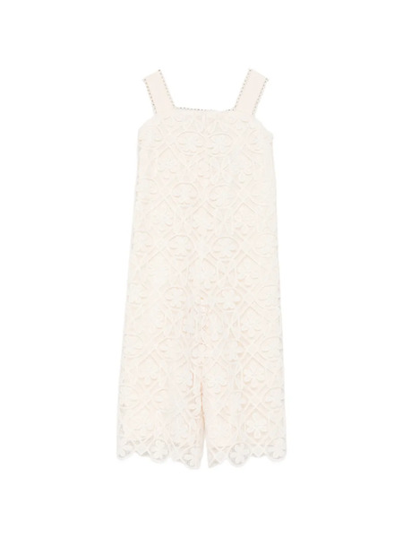  Abel & Lula Lace-detail Jumpsuit - Neutrals 