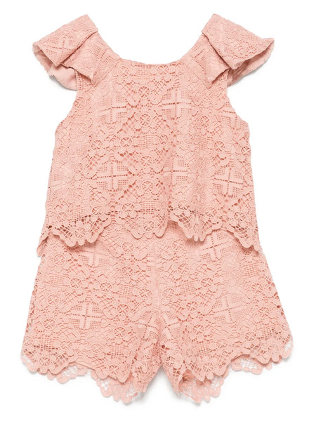  Abel & Lula Macramé Top And Shorts Set - Pink 