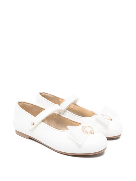  Abel & Lula Mercedita Bow-detail Ballerinas - White 