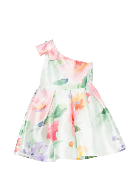  Abel & Lula One-shoulder Floral Dress - White 