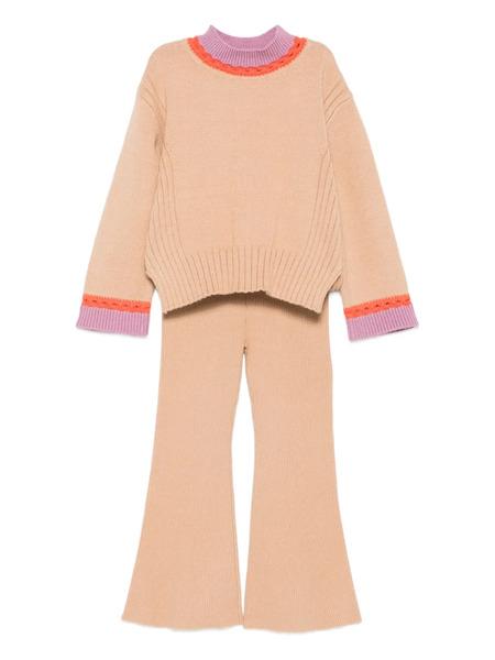  Abel & Lula Ribbed-knit Trousers Set - Brown 