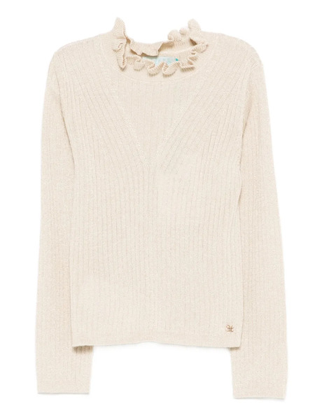  Abel & Lula Ruffled Ribbed Jumper - Neutrals 