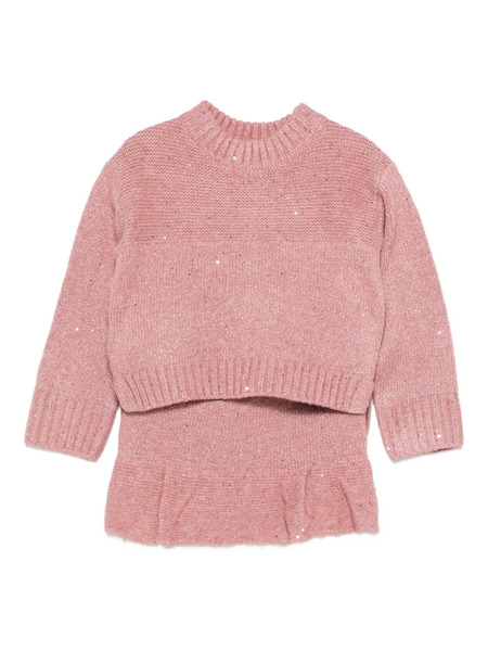  Abel & Lula Sequin-embellished Ruffled Skirt - Pink 