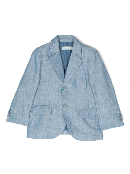  Abel & Lula Single-breasted Linen Blazer - Blue 