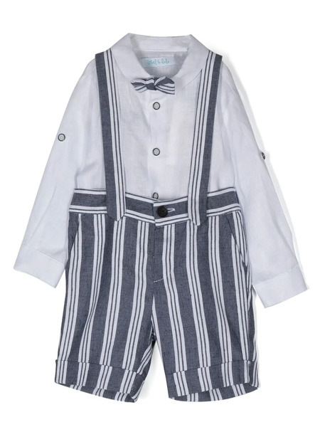  Abel & Lula Stripe-pattern Short Set - Blue 