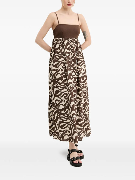  Abercrombie & Fitch Floral-pattern Sleeveless Midi Dress - Brown 