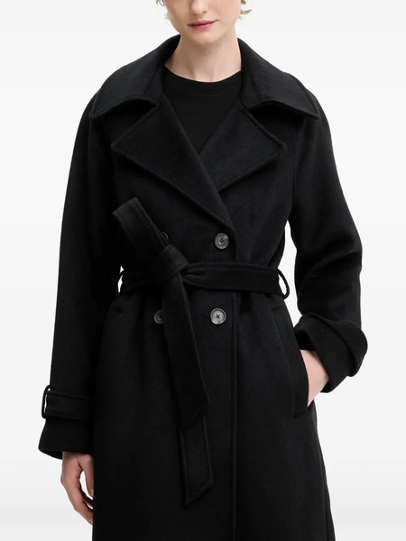  Abercrombie & Fitch Notched-lapels Belted Coat - Black 