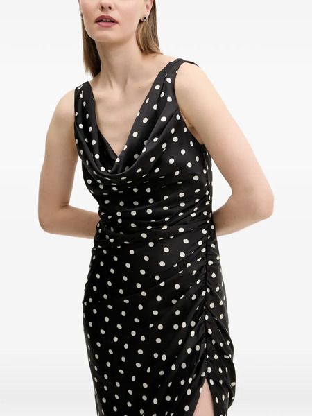  Abercrombie & Fitch Polka-dot Split Midi Dress - Black 
