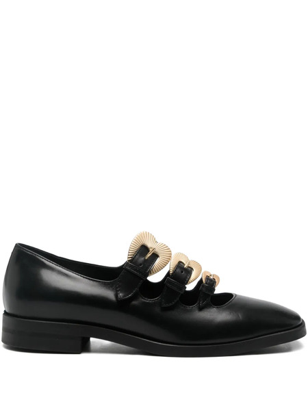  A.bocca Buckle Strap-detail Flat Pumps - Black 