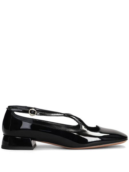 A.bocca Leather Ballerina Shoes - Black 