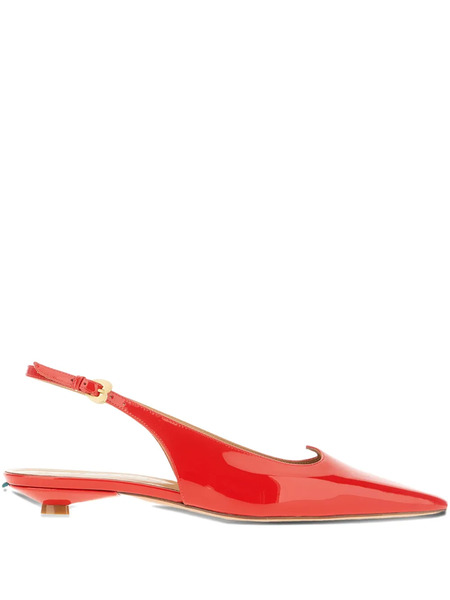  A.bocca 15mm Heart-slingback Pointed-toe Flat Pumps - Red 