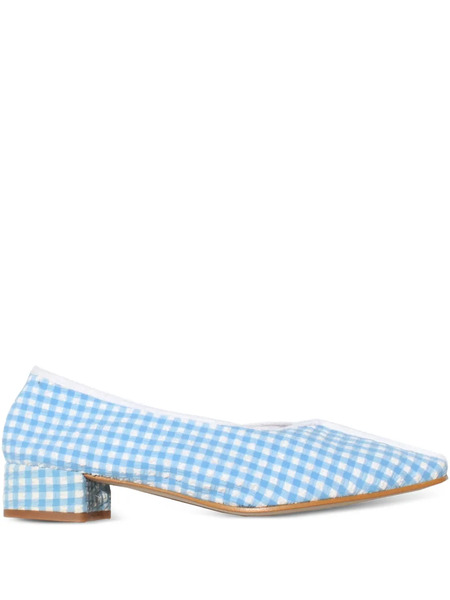  About Arianne 30mm Gingham Pumps - Blue 