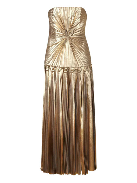  Acler Fintry Pleated Strapless Maxi Dress - Gold 