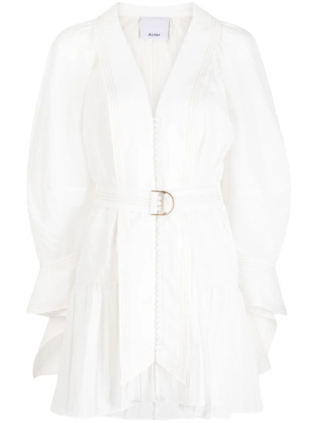  Acler Greenwell Belted-waist Minidress - White 