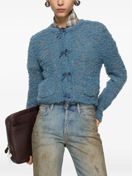  Acne Studios Bow-detail Cardigan - Brown 