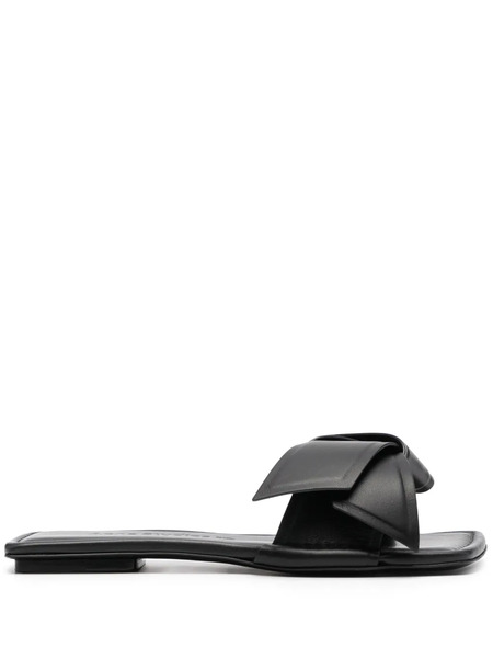  Acne Studios Bow-detailing Leather Slides - Black 