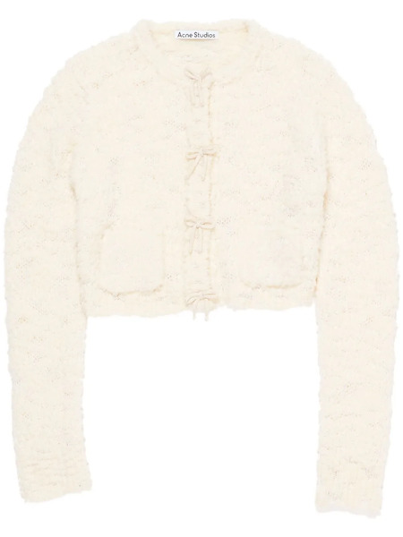  Acne Studios Bow-embellished Cardigan - Neutrals 