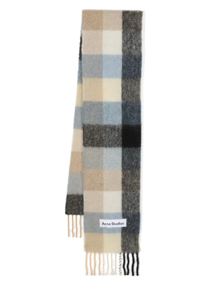  Acne Studios Checked Mohair-blend Scarf - Blue 