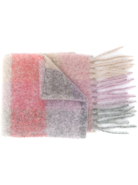  Acne Studios Checked Mohair-blend Scarf - Neutrals 