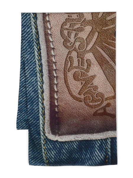  Acne Studios Denim-label-print Cotton Scarf - Neutrals 
