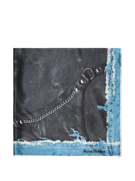  Acne Studios Distressed Print Scarf - Black 