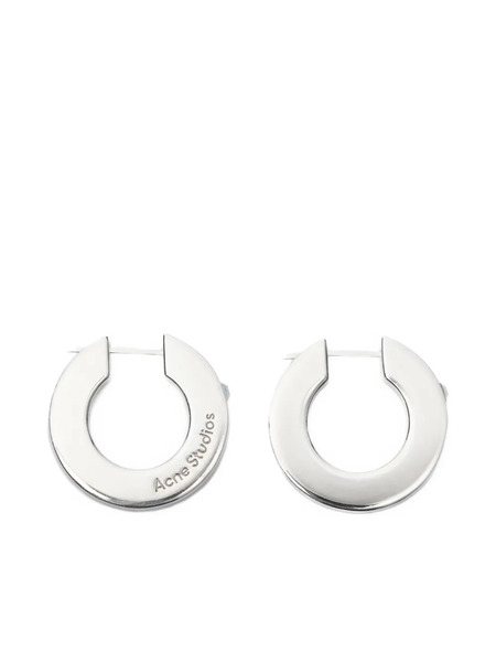  Acne Studios Engraved-logo Hoop Earrings - Silver 