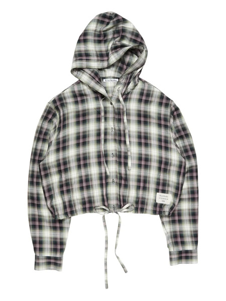  Acne Studios Hooded Plaid Top - Black 