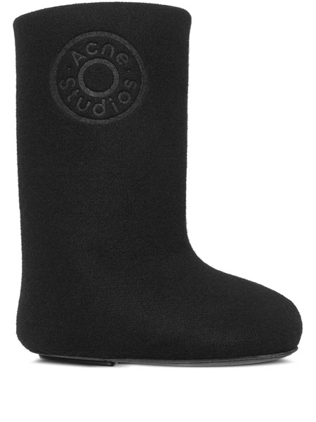  Acne Studios Logo-detail Felt Boots - Black 