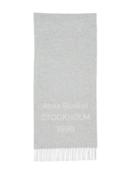  Acne Studios Logo-embellished Wool Scarf - Grey 