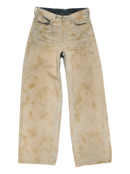  Acne Studios Logo-patch Denim Trousers - Neutrals 