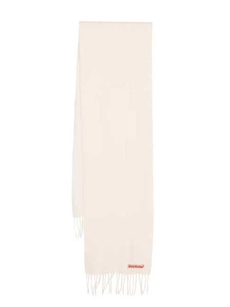  Acne Studios Logo-patch Wool Scarf - White 