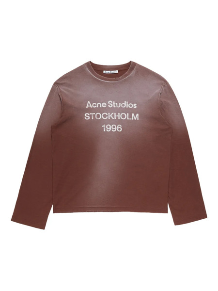  Acne Studios Long-sleeve Logo-print T-shirt - Brown 