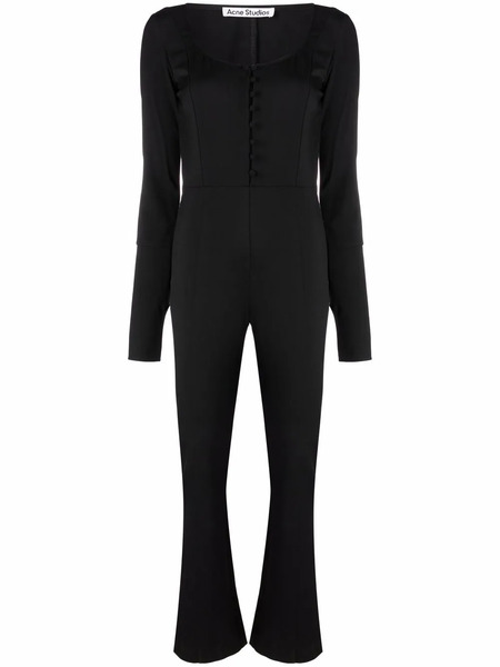  Acne Studios Long-sleeve Twill Jumpsuit - Black 