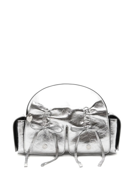  Acne Studios Metallic-leather Drawstring Tote Bag - Silver 