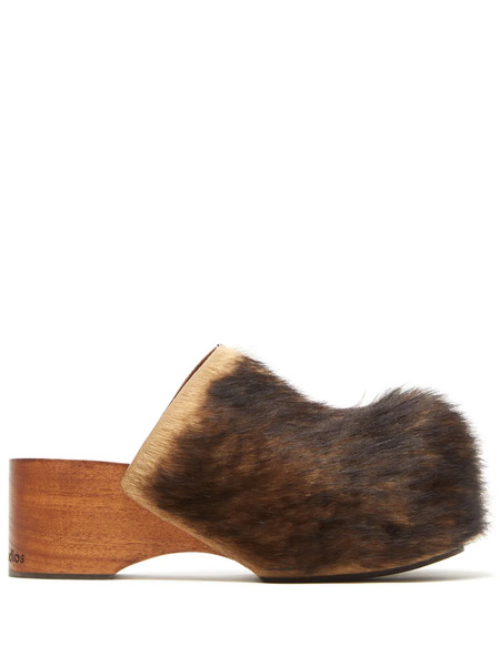  Acne Studios 70mm Wood Clogs - Brown 