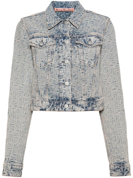  Acne Studios Monogram-jacquard Denim Jacket - Blue 