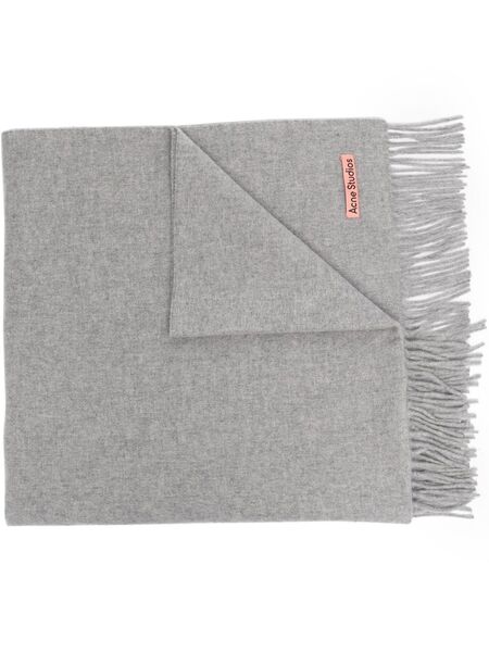  Acne Studios Oversize Fringe Wool Scarf - Grey 