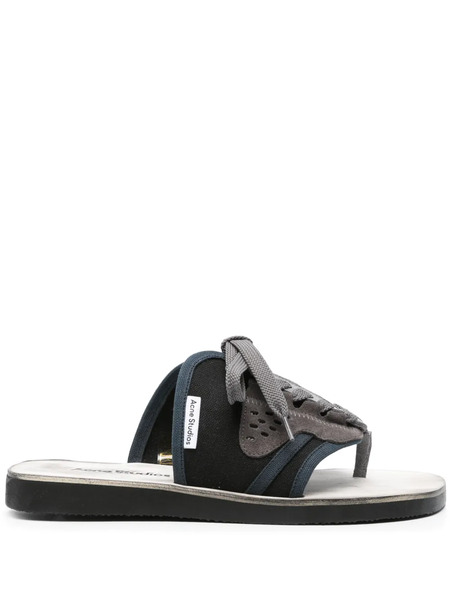  Acne Studios Panelled Lace-up Flip Flops - Black 