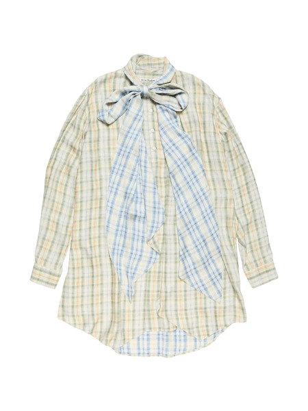  Acne Studios Plaid Asymmetric Shirt - Neutrals 
