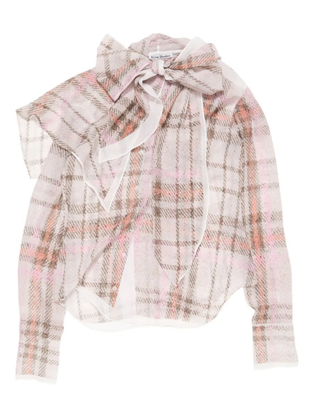  Acne Studios Plaid Chiffon Blouse - Pink 