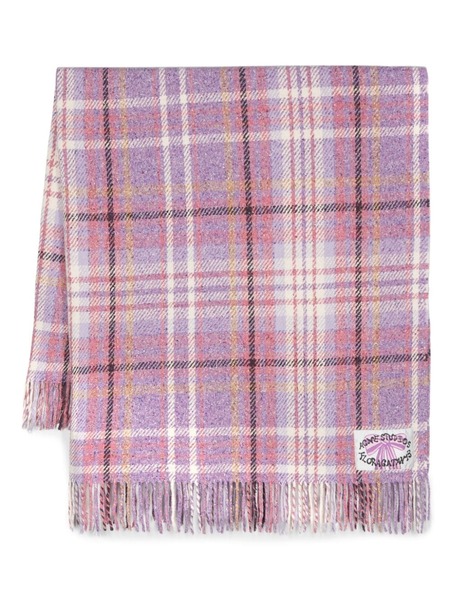  Acne Studios Plaid Knitted Scarf - Purple 