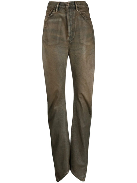  Acne Studios Relaxed Fit Coated Jeans - Brown 