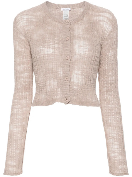  Acne Studios Ribbed Semi-sheer Cardigan - Pink 